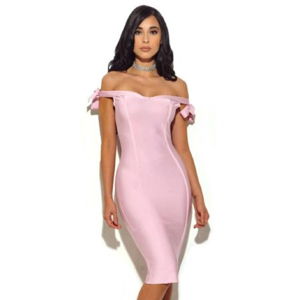 Chalita Off The Shoulder Bandage Dress 😍(Worn once for a wedding)
